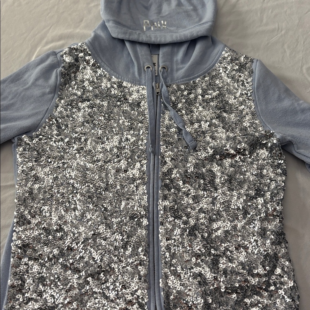 Victoria's Secret Silver sequin  hoodie